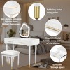 40" Modern Vanity Table Set with Mirror Touch Screen Lighted Mirror, Dressing Table and Cushioned Stool Set with 2 Large Drawers, White - 3 of 4