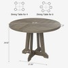 47″ Round Dining Table for 4-6, Rustic Brown Farmhouse Pedestal Table with Adjustable Leg Pads, Easy Assembly, Space-Saving Circle Kitchen Table - 2 of 4