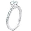 Pompeii3 1 Ct TDW Round Lab Created Diamond Classic Engagement Ring 14k White Gold - 2 of 4