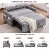 DOMETOUR 55.1 Inch Pull Out Sofa Bed Convertible Sleeper for Living Room Bedroom, Futon Loveseat Sofa Couch with2 Pillows USB Ports - 2 of 4