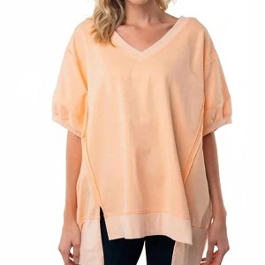 Women's Half Sleeve Solid Top - White Birch - 1 of 1