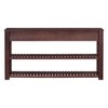 PAGED Vintage Console Table with 4 Drawers and 2 Shelves, Wood Entryway Table with Aluminum Handles, Minimalist Narrow Entryway Sofa Table - 3 of 4