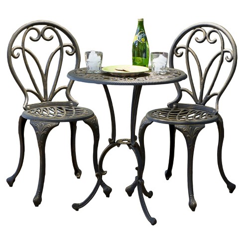 patio bistro cast outdoor sets gold table christopher knight thomas aluminum dining dark piece 3pc iron chairs selling indoor coast