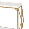 21" x 11" Brost Wood/Metal Decorative Wall Shelf White/Gold - Kate & Laurel All Things Decor: Modern 2-Tier Storage - image 3 of 4