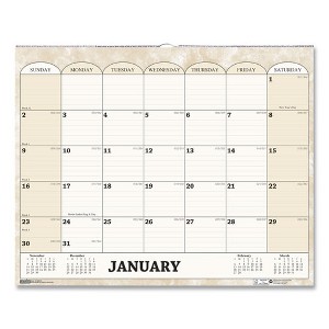 Recycled Monthly Horizontal Wall Calendar, Marble Stone Artwork, 14.88 x 12, White/Sand Sheets, 12-Month (Jan to Dec): 2025 - 1 of 1