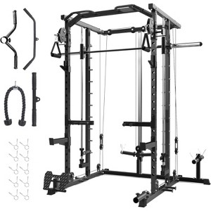 Power Cage, Smith Machine Squat Rack - 2000LB Heavy Duty for Home Gym with Pulley System/Dip Bar/LAT Pulldown Space-Saving - 1 of 4