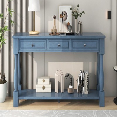 CAVINAS Modern Console Table,63 inch Entryway Table with 3 Convenient Drawers and Open Shelf for Living Room,Hallway