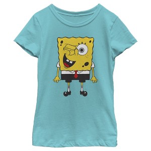 Girl's SpongeBob SquarePants Wink Attitude T-Shirt - 1 of 4