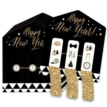 Beistle Club Pack of 12 Black and Gold Glittered Happy New Year Streamer  Party Decorations 102