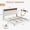 Whizmax Full Velvet Upholstered Platform Bed Frame With Storage Headboard, Nailhead Trim Wingback Headboard, Wood Slats Support, Off White - 2 of 4