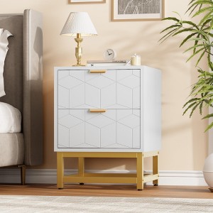 2 Drawer Dresser, Small Chest, Modern Nightstand for Bedroom, End Table with Drawer for Living Room, Hallway, Entryway - 1 of 4