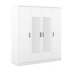 YOOCOZZ Modern 4-Door Freestanding Wardrobe with One Lockable Drawer and 2 Full-Length Mirrors - 4 of 4