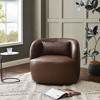 KINWELL 34" Wide Swivel Faux Leather Armchair Upholstered PU Leather Accent Chairs - 2 of 4