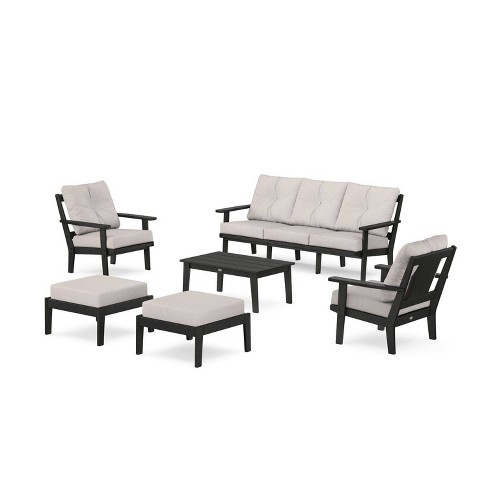 POLYWOOD 6pc Prairie Lounge Sofa Outdoor Patio Conversation Set - image 1 of 1