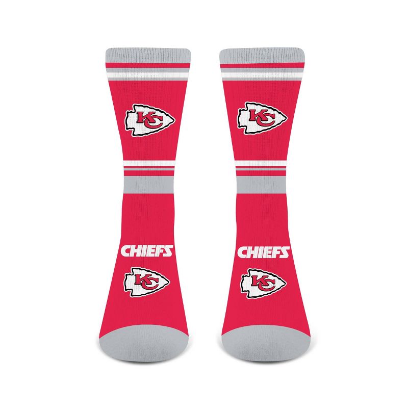 NFL Kansas City Chiefs Striped Running Crew Socks - L, 3 of 4