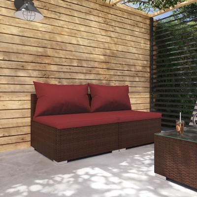 vidaXL Garden Lounge Set Black PE rattan Medium Modular