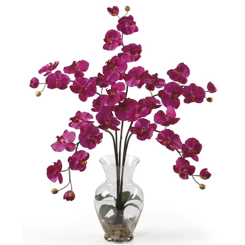 Nearly Natural 31-in Phalaenopsis Liquid Illusion Silk Flower Arrangement, 2 of 8