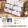 Wide Dresser with 6 Drawers, Fabric TV Stand for 50 Inch TV, Metal Frame, Wooden Top, Fabric Storage Dresser for Bedroom, Hallway, Entryway, - 3 of 4
