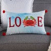 14"x22" Oversize Holiday Love Crab with Mittens Indoor Square Throw Pillow - Mina Victory - 4 of 4