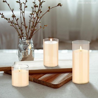 Clear Glass Hurricane Wall Mounted Candle Holders Set of 3