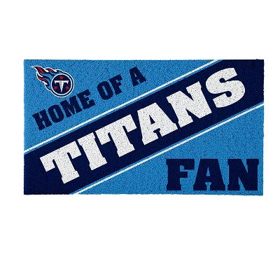 Evergreen Home of a Fan Tennessee Titans 28" x 16" Woven PVC Indoor Outdoor Doormat, Home of a Fan