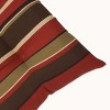 2 Piece Outdoor Tufted Chair Cushion - Brown/Red Stripe - Pillow Perfect - 2 of 4