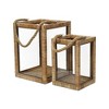 Cheung's Roussilon Set of 2 Rattan Wrapped Wood Lanterns - 3 of 4