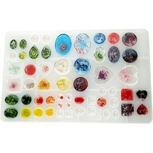 JDICTION Large Jewelry Casting Mold with Gem Design, Silicone Mold for Resin Epoxy Crafts, DIY Earrings, Pendants & Studs - 1 of 4