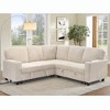 AZL1 Life Concept Sofas L-Shaped Sectional Sofa Bed with Pull-Out Storage, 5-Seat, Living Room, Apartment, Corduroy Fabric, White, 81"*81"*33" - 2 of 4