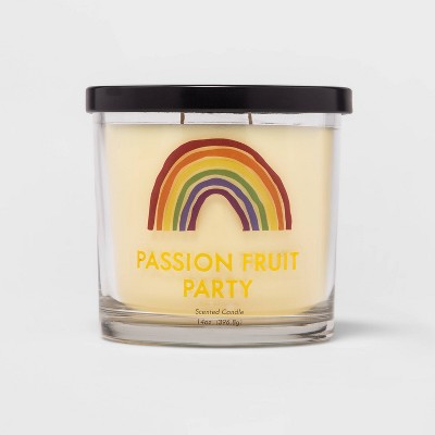 14oz Lidded Glass Jar 2-Wick Passion Fruit Party Candle - Pride