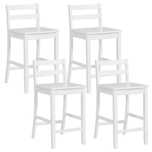 Costway 24-inch Wooden Bar Stools Set Of 4 With Ergonomic Backrest