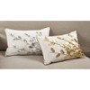 Metallic Poinsettia Branch Design Holiday Cotton Throw Pillow Gold - Saro Lifestyle - image 3 of 3