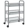 vidaXL 3-Tier Kitchen Trolley Gray 18.1 in.x10.2 in.x25.2 in. Iron - 2 of 4