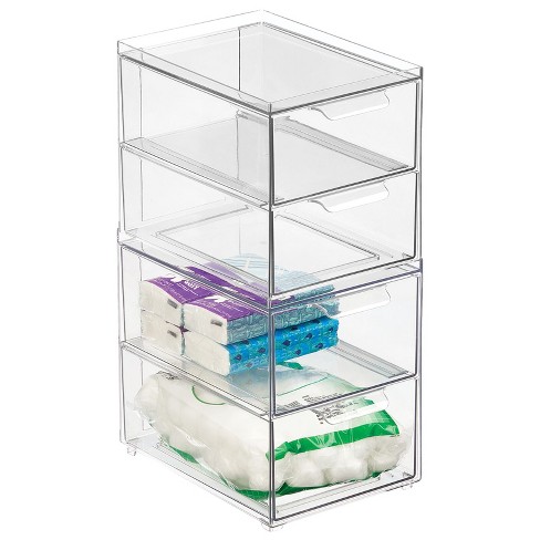 Mdesign Clarity Plastic Stackable Bathroom Storage Organizer With