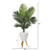 Nearly Natural 61-in Paradise Palm Artificial Tree in White Planter with Stand - 2 of 2