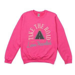 Simply Sage Market Women's Graphic Sweatshirt Road Less Traveled Road - 1 of 4