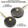 imarku Frying Pans, Frying Pan with Lid 2Pcs - 10 Inch and 12 Inch Long Lasting Nonstick Frying Pan Cast Iron Skillets, Frying Pans Nonstick with Lid - 3 of 4