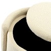 CAVINAS 24" Round Teddy Fleece Storage Ottoman with Lift-Top,Footrest with Storage Space,Round Ottoman with Storage for Living Room,Bedroom - 4 of 4