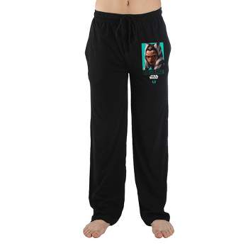 Mens Star Wars Movie Ahsoka Character Black Sleep Pajama Pants