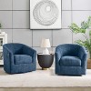 Set of 2 Liria Wooden Upholstered Barrel Chair for Livingroom with Metal Swivel Base | ARTFUL LIVING DESIGN - 2 of 4