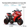 12V Racing Style Kids Ride-On Motorcycle Toy, 3-Wheel Electric Sport Bike with LED Wheel Lights, Music, Headlights & Training Wheels for Kids 3-6 - 3 of 4