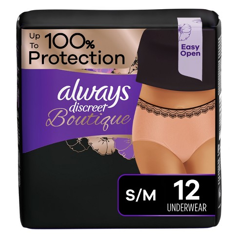 Always Discreet Boutique Maximum Protection Adult Incontinence Underwear  For Women - Peach : Target