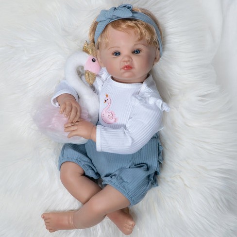 Paradise Galleries Reborn Baby Doll Girl - 18 inch Sleeping Kitten with  Rooted Hair, Made in GentleTouch Vinyl, 5-Piece Realistic Doll Gift Set