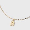 14K Gold Dipped Enamel "A" Initial Pendant Necklace - A New Day™ Gold/White - 4 of 4