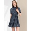 INSPIRE CHIC Women's Short Sleeve Tie Waist Floral Dress - 2 of 4