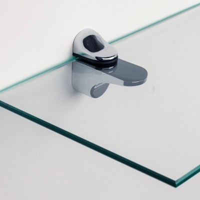 Elegant 24" Black Tempered Glass Floating Wall Shelf