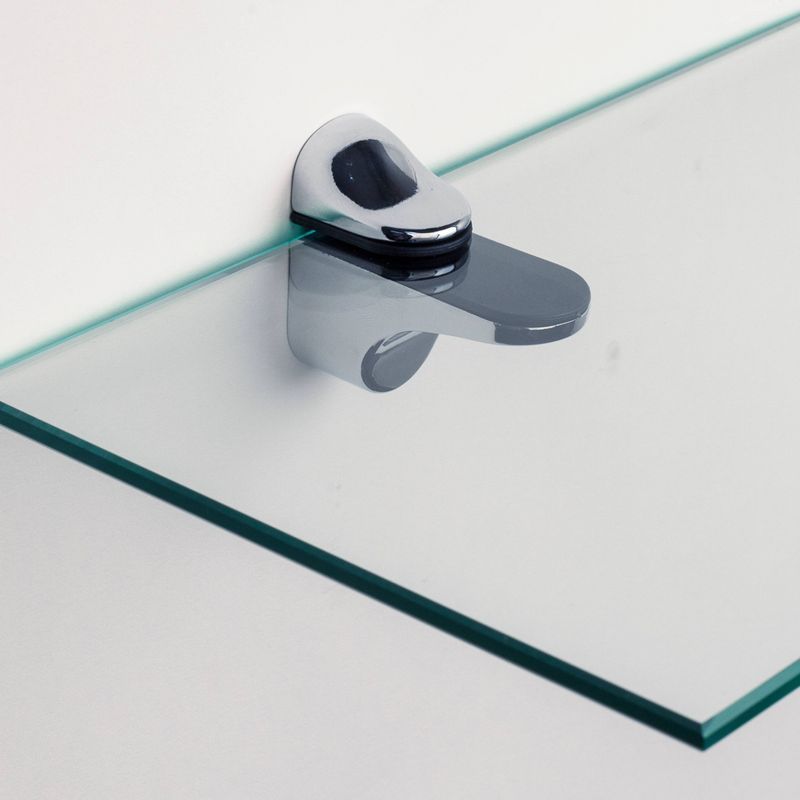 24" x 6" Glass Floating Shelf with Brackets Clear/Silver - Danya B., 3 of 4
