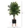 Nearly Natural 70-in Areca Palm Artificial Tree in Black Planter with Stand - 2 of 4