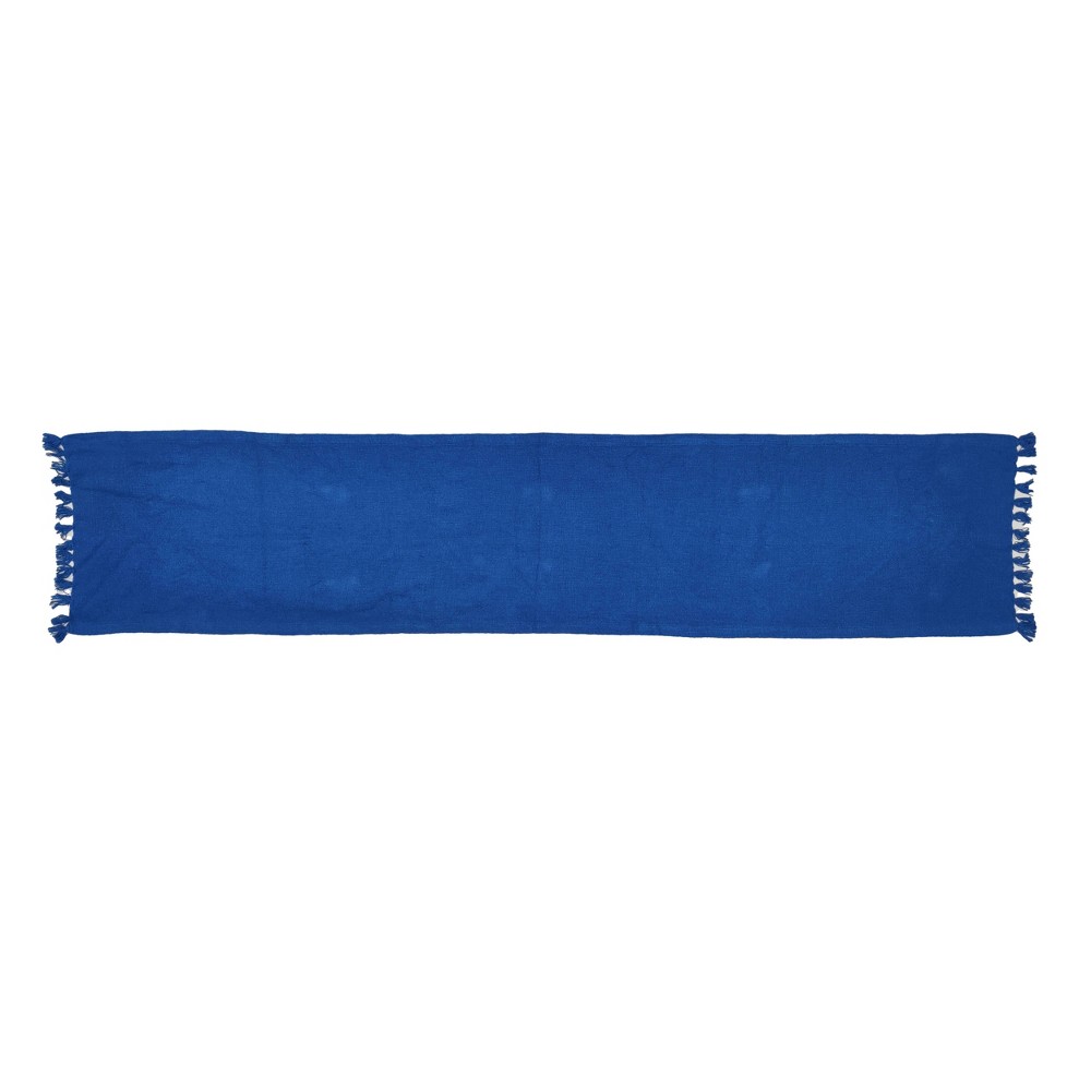 Photos - Tablecloth / Napkin 72" x 14" Cotton Textured Table Runner Blue - Threshold™