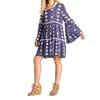 Women's Crochet & Bell Sleeve Dress - Velzera - 2 of 4